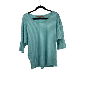 Tommy Bahama Relax Womens Top L/G Striped Dolman Sleeve‎ Aqua Blue T-Shirt